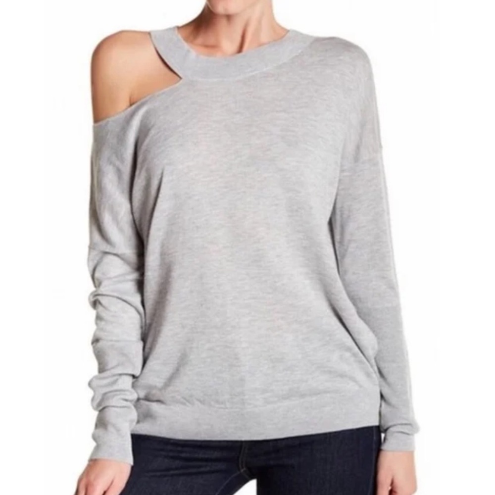 Melrose and Market Gray Off-the-Shoulder Sweater